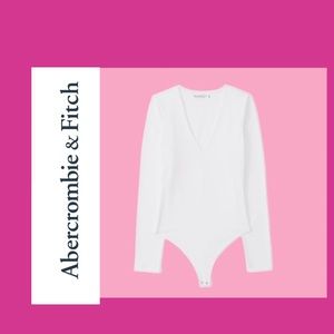Abercrombie & Fitch Soft Seamless V-Neck Bodysuit | Sz XL | EUC